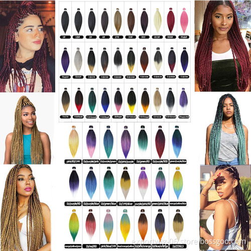 Pre Stretched Braiding Hair Box Braids Hair Extensions 26inch 90g Yaki Synthetic Fiber Private Label Ombre Color Easy Braid
